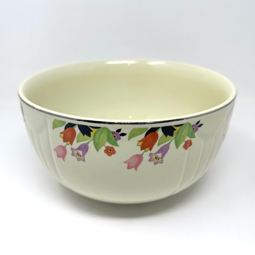 Vtg. Hall's Superior Ware Tulip Crocus Pattern 9'' Serving/Mixing Bowl 9''